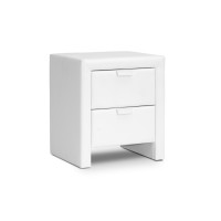 Baxton Studio BBT3089-White-NS Frey White Upholstered Modern Nightstand